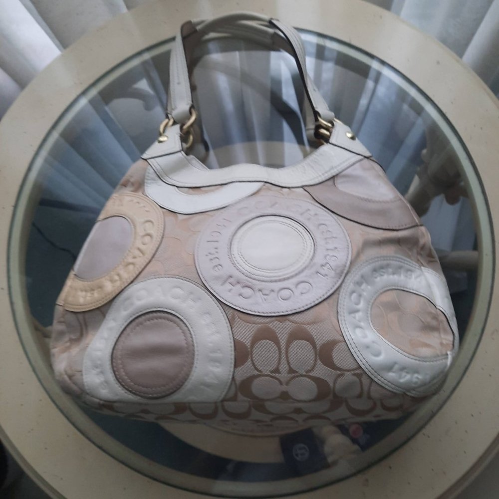 Vintage Coach F18824 Patchwork Circles Purse